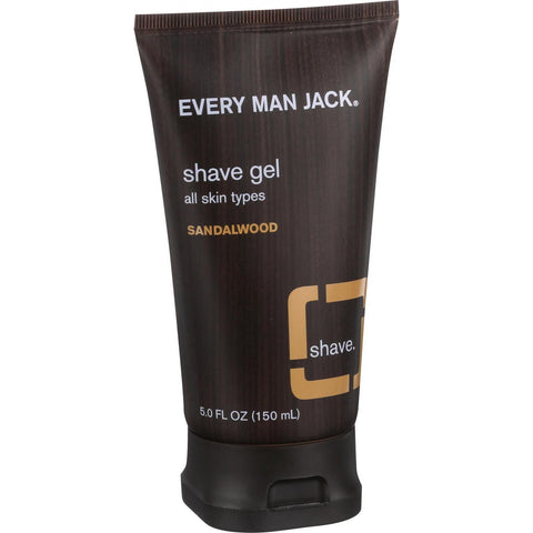 Every Man Jack Shave Gel - All Skin Types - Sandalwood - 5 Oz