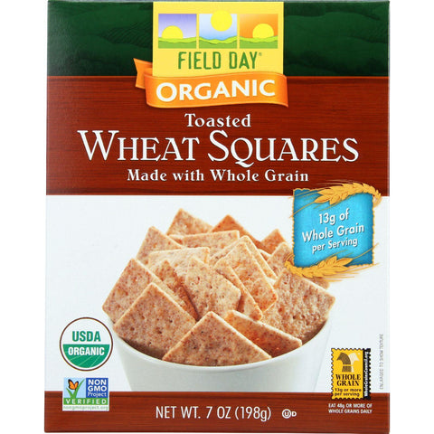 Field Day Crackers - Organic - Toasted Wheat Squares - 7 Oz - Case Of 12