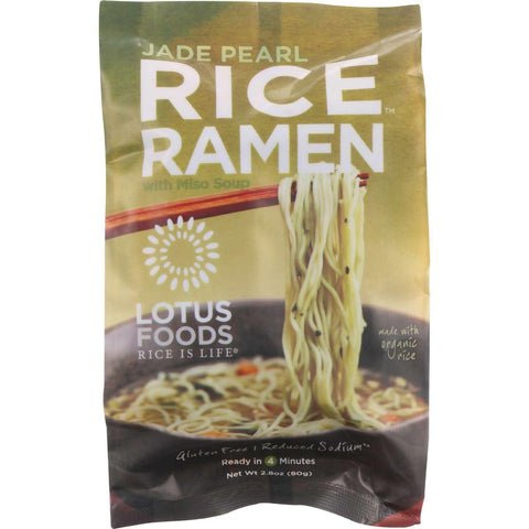 Lotus Foods Ramen - Organic - Jade Pearl Rice - With Miso Soup - 2.8 Oz - Case Of 10
