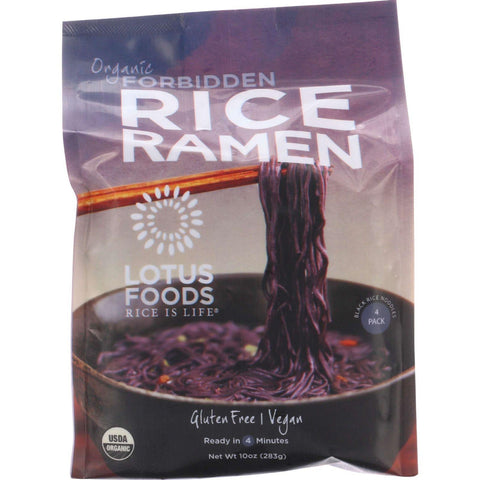Lotus Foods Ramen - Organic - Forbidden Rice - 4 Ramen Cakes - 10 Oz - Case Of 6