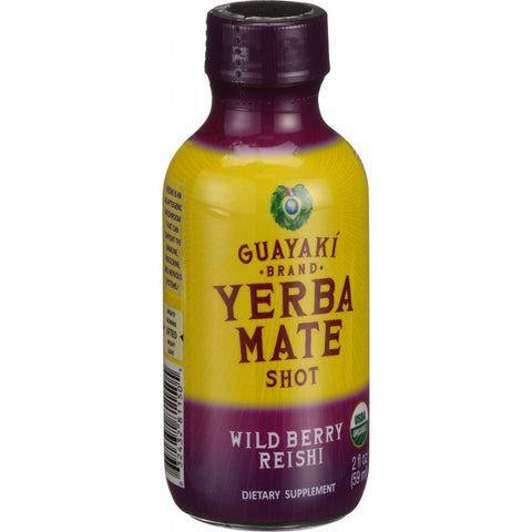Guayaki Organic Yerba Mate Energy Shot - Wild Berry Reishi - 2 Oz - Case Of 12