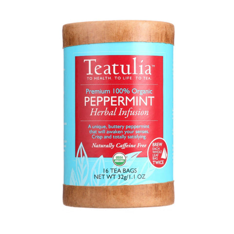 Teatulia Tea - Organic - Herbal - Peppermint - Eco-canister - 16 Bags - Case Of 6