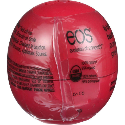 Eos Products Lip Balm - Smooth Sphere - Organic - Pomegranate Raspberry - .25 Oz - Case Of 8