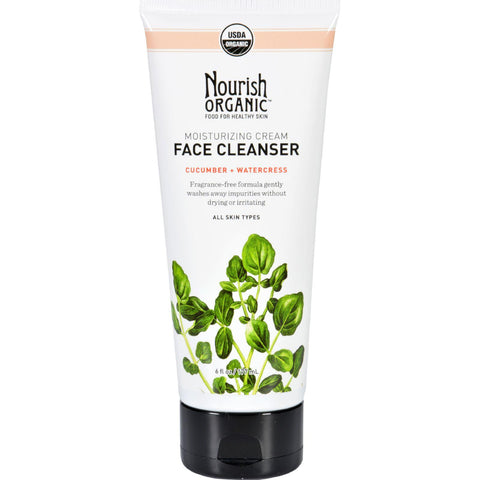 Nourish Organic Face Cleanser - Moisturizing Cream Cucumber And Watercress - 6 Oz