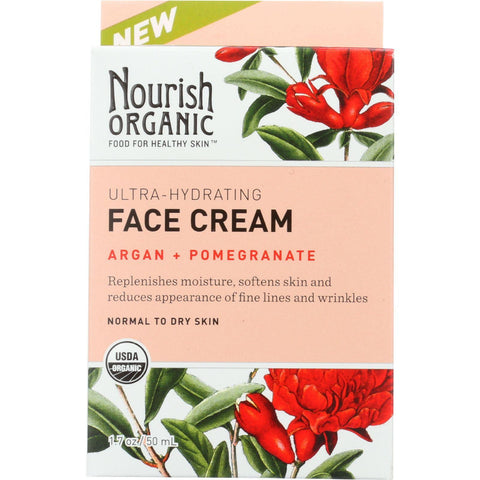 Nourish Facial Cream - Organic - Ultra-hydrating - Argan And Pomegranate - 1.7 Oz - 1 Each