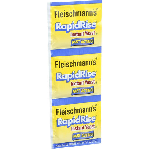 Fleischmann's Classic Yeast - Rapidrise - 3 Packets - .75 Oz - Case Of 20
