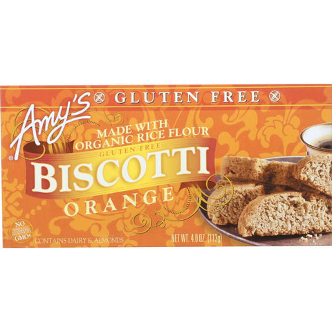 Amys Biscotti - Organic - Orange - Gluten Free - 4 Oz - Case Of 6