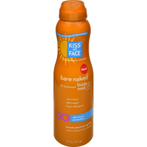 Kiss My Face Bare Naked Body Mist - Air Powered Spf 30 - 6 Oz