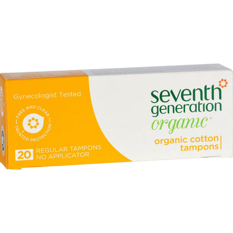 Seventh Generation Tampon - Organic - Regular - No Applicator - 20 Count