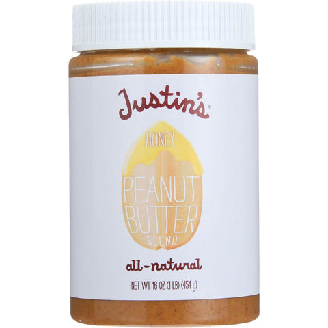 Justins Nut Butter Peanut Butter Blend - Honey - Jar - 16 Oz - Case Of 12