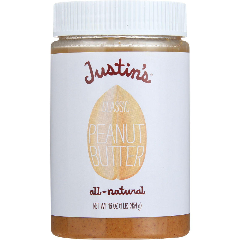 Justins Nut Butter Peanut Butter - Classic - Jar - 16 Oz - Case Of 12