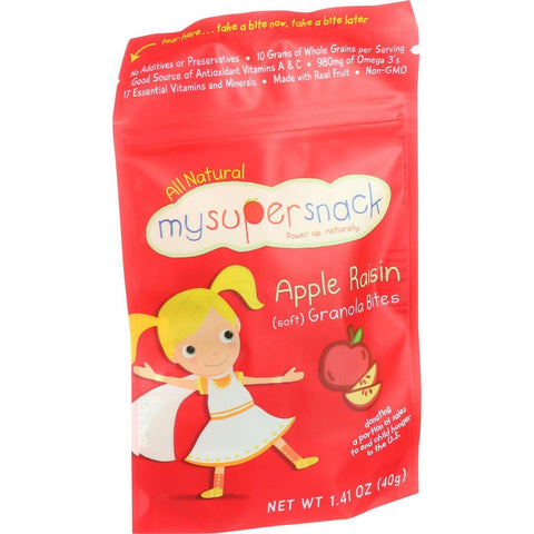 Mysupersnack Soft Granola Bites - Apple Raisin - 1.41 Oz - Case Of 6