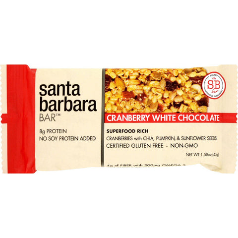 Santa Barbara Bars - Cranberry White Chocolate - Pack Of 12
