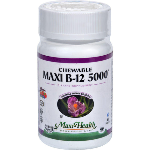 Maxi Health Kosher Vitamins Maxi B12 5000 - Chewable - 60 Tablets