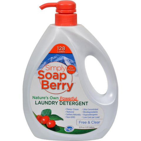 Simply Soapberry Laundry Detergent - Free And Clear - 32 Oz