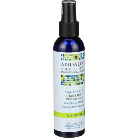 Andalou Naturals Hair Spray - Age Defying - Argan Fruit Stem Cells - 6 Oz