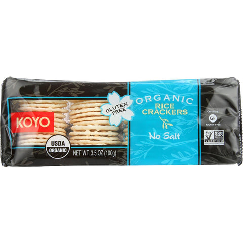 Koyo Rice Crackers - Organic - No Salt - 3.5 Oz - Case Of 12