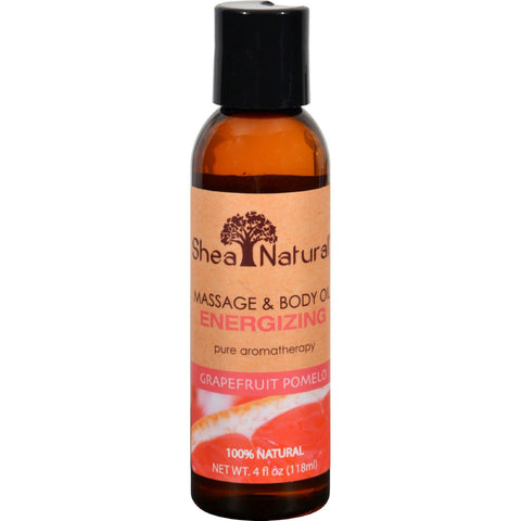 Shea Natural Massage And Body Oil - Energizing Grapefruit Pomelo - 4 Oz