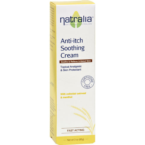 Natralia Anti Itch Soothing Cream - Oatmeal And Menthol - 3 Oz