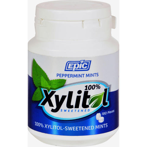 Epic Dental Mints - Peppermint Xylitol Bottle - 180 Ct