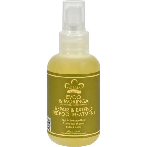 Nubian Heritage Prepoo Serum - Repair And Extend Extra Virgin Olive Oil And Moringa - 4 Oz