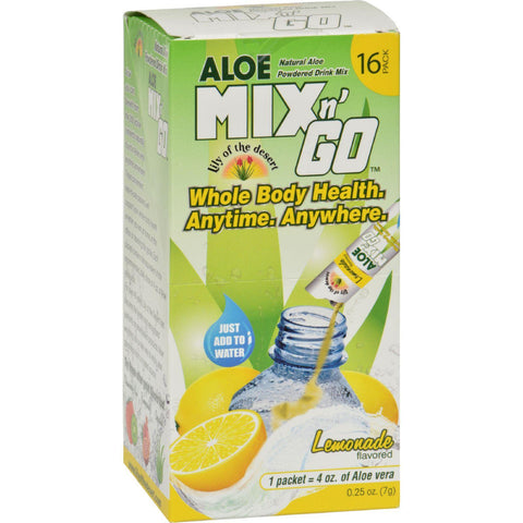 Lily Of The Desert Aloe Drink Mix - Mix N Go Lemonade - 16 Packets
