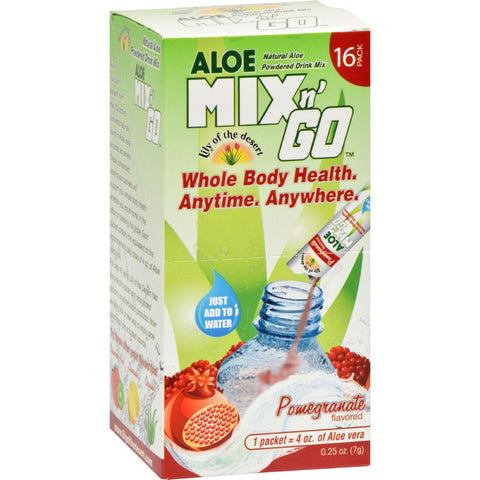 Lily Of The Desert Aloe Drink Mix - Mix N Go Pomegranate - 16 Packets