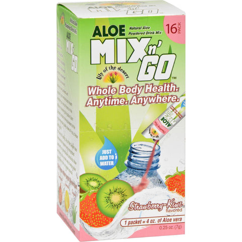 Lily Of The Desert Aloe Drink Mix - Mix N Go Strawberry Kiwi - 16 Packets