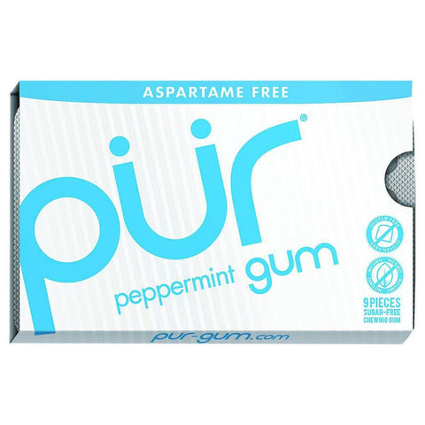 Pur Gum - Peppermint - Aspartame Free - 9 Pieces - 12.6 G - Case Of 12
