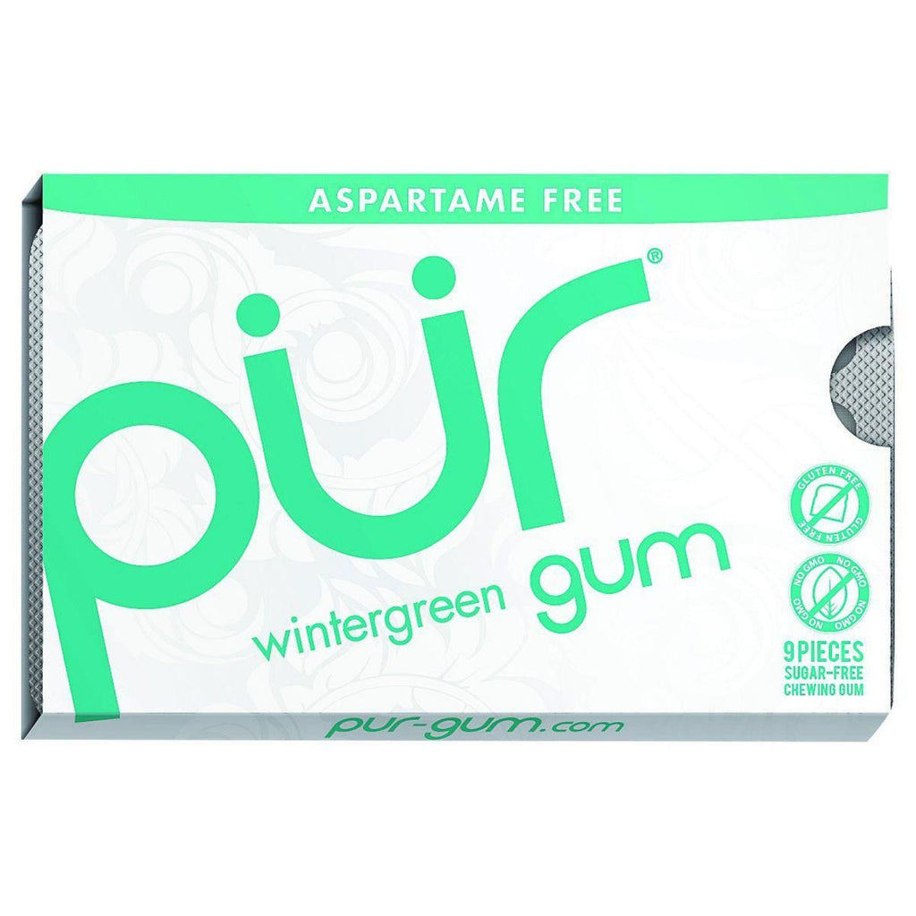 Pur Gum - Wintergreen - Aspartame Free - 9 Pieces - 12.6 G - Case Of 12