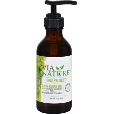 Via Nature Carrier Skin Care Oil - Grape Seed - 4 Fl Oz
