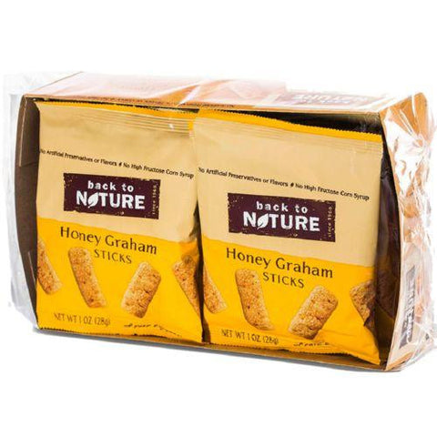 Back To Nature Mini Honey Graham Sticks - Snack Pack Case Of 100
