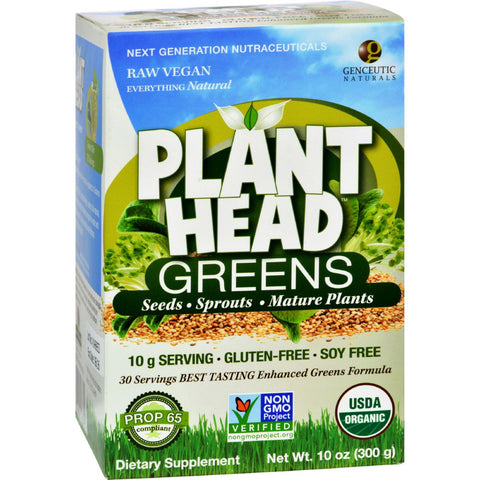 Genceutic Naturals Plant Head Greens - Organic - Gf - 10 Oz