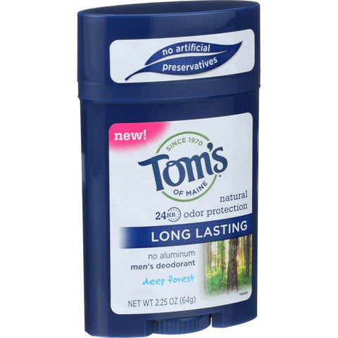 Tom's Of Maine Deodorant - Mens - Long Lasting - Stick - Deep Forest - 2.25 Oz - Case Of 6