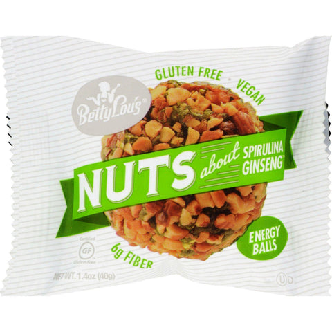 Betty Lou's Nut Butter Balls - Spirulina Ginseng - 1.4 Oz - 40 Ct