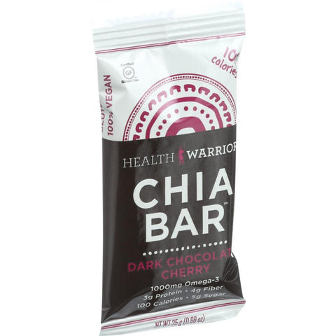 Health Warrior Chia Bar - Dark Chocolate Cherry - .88 Oz Bars - Case Of 15