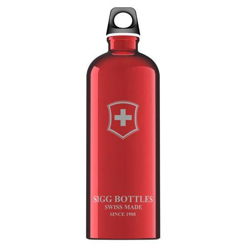 Sigg Water Bottle - Swiss Emblem - Red - Case Of 6 - 1 Liter