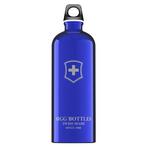Sigg Water Bottle - Swiss Emblem - Dark Blue - Case Of 6 - 1 Liter
