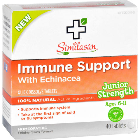 Similasan Immune Support - Echinacea - Junior Strength - Age 6 11 - 40 Ct