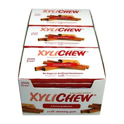 Xylichew Gum - Cinnamon - Counter Display - 12 Pieces - 1 Case