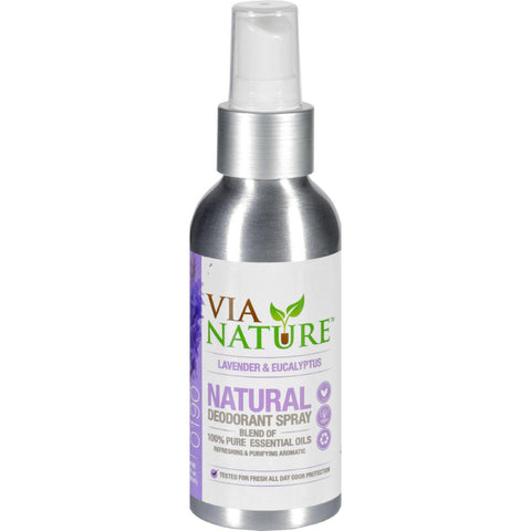 Via Nature Deodorant - Spray - Lavender And Eucalyptus - 4 Fl Oz