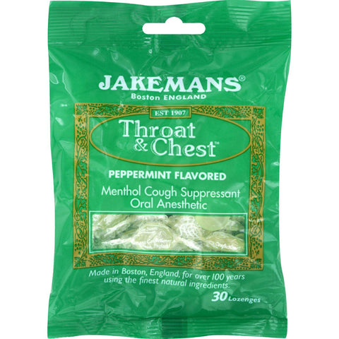 Jakemans Lozenge - Throat And Chest - Peppermint - 30 Count - 1 Case