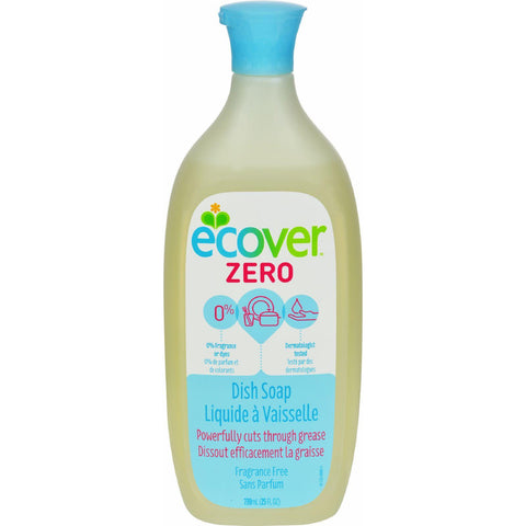Ecover Dish Soap - Liquid - Zero - Fragrance Free - 25 Fl Oz - 1 Case