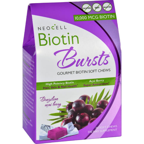 Neocell Laboratories Biotin Bursts - Chewable - Acai Berry - 30 Count