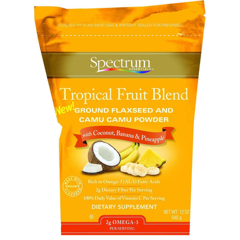 Spectrum Essentials Ground Flaxseed And Camu Camu Powder - Tropical Fruit Blend - 12 Oz