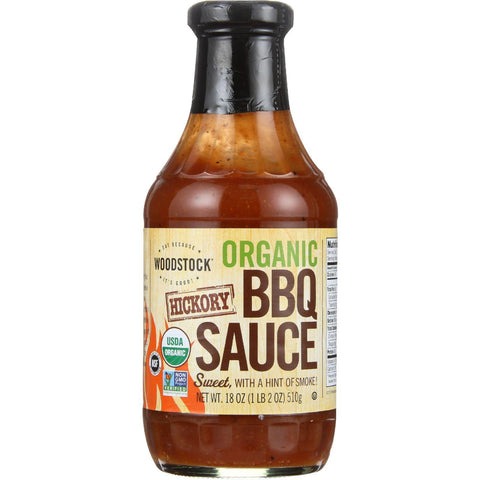 Woodstock Bbq Sauce - Organic - Hickory Smoked - 18 Oz - Case Of 12