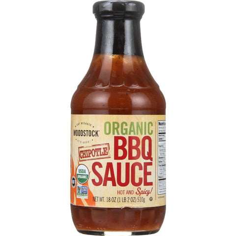 Woodstock Bbq Sauce - Organic - Chipotle - 18 Oz - Case Of 12