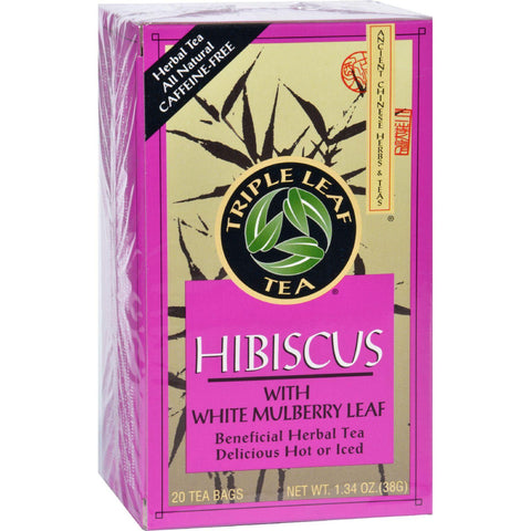 Triple Leaf Tea - Hibiscus - White Mulberry - 20 Tea Bags - 1 Case