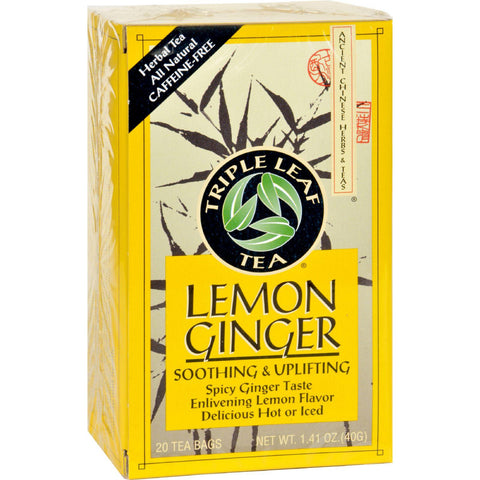 Triple Leaf Tea - Lemon Ginger - 20 Tea Bags - 1 Case