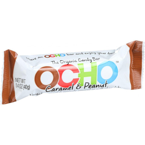 Ocho Organic Candy Bar - Caramel And Peanut - 1.4 Oz - Case Of 18